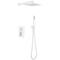 Душевая система ABBER Daheim AF8219W скрытого монтажа без излива, белая матовая — фото 1, Встраиваемые душевые комплекты