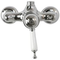 OXFORD См-ль д/душ. колонны моноком., термостат. внешний, выход М3/4", ручка белая, хром 19131 — фото 3, Смеситель для душа