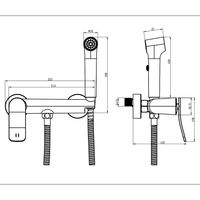 Гигиенический душ Azario Escaro со смесителем, керамический картридж, шланг 150 см, хром арт-AZ-K2574 — фото 4, Гигиенические души