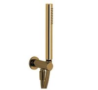 Душевой набор, Fima Carlo Frattini, Shower set, размер душевого диска, мм-23*187, форма лейки-цилиндрическая, держатель для душа-есть, шланг-есть, длина шланга, мм-1500, хромалюкс, шланговое подключение-есть, цвет-брашированное золото арт-F2287/4NOTOS — фото 1, Душевые гарнитуры на штанге