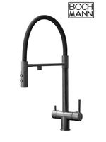 Cмеситель TORRE GR из нержавеющей стали для кухни BOCH MANN, с гибким изливом, цвет СЕРЫЙ арт-BM11170 — фото 2, Смесители для кухни