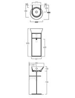 Металлическая структура SIMAS WAVE напольная цвет черный матовый WASA01 — фото 3, Консоли для раковины