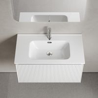 Тумба подвесная SANCOS Snob R 1.0 790х445х406, c одним ящиком оснащенным доводчиками, Bianco , арт. арт-SNR1.080W — фото 2, Тумбы под раковину