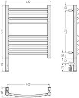 Полотенцесушитель электрический Сунержа Богема 3.0 выгнутая 500х400 МЭМ левый Тёмный титан муар арт-15-5802-5040 — фото 3, Электрические полотенцесушители