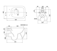Унитаз Scarabeo TEOREMA 2.0 BICOLORS подвесной безободковый цвет песочный матовый чаша внутри глянцевая арт-5126/TW B52 — фото 3, Подвесные унитазы