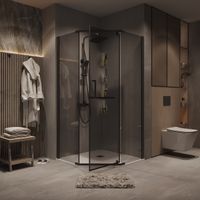 Товар: Душевое ограждение Grossman Pragma (100х100х195) трапеция,распашная,черный матовый,стекло тонированное, 1 место арт-302.K33.03.1010.21.10 - фото 4 Душевое ограждение Grossman Pragma (100х100х195) трапеция,распашная,черный матовый,стекло тонированное, 1 место арт-302.K33.03.1010.21.10 — фото 4, Душевые уголки трапеция