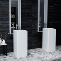 Раковина Torre 400 прямоугольная, белый матовый, MonteBianco арт-13011 — фото 3, Раковины напольные