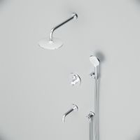 FT85A3RH30 X-Joy, набор: встроеный см-ль с ТМС, излив, верхний душ 220 мм, ручн.душ, хром — фото 6, Встраиваемые душевые комплекты