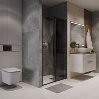 Дверь в нишу Niagara Nova NG-85-14TB (140х195) черный матовый,стекло тонированное,дверь раздвижная,1 место — фото 5, Раздвижные душевые двери