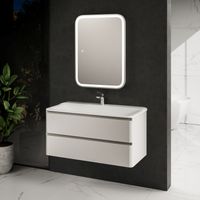 "S4" тумба под умывальник подвесная 100 см., цвет белый глянец. арт-AQM900410WH — фото 2, Тумбы под раковину