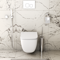 Унитаз подвесной Grossman (485х345х400) безободковый,белый с тонкой крышкой,микролифт,смыв торнадо,закрытое дно,1 место арт-GR-4497SQC — фото 2, Подвесные унитазы