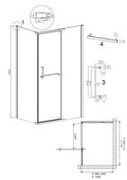 Душевое ограждение Grossman Pragma 100.K33.03.110.10.00-200.K33.03.100.10.00 (110х100х195) распашная,хром,стекло прозрачное,2 места арт-120.K33.03.1110.10.00 — фото 10, Прямоугольные душевые уголки