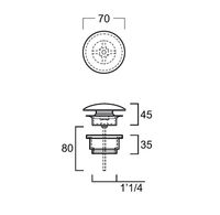 Донный клапан SIMAS цвет черный матовый PLCE.NM — фото 2, Донные клапаны