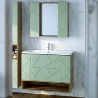 Товар: Комплект мебели для ванной Бриклаер КРИСТАЛЛ 100ZF, фисташковый/дуб гранж песочный - фото 1 Комплект мебели для ванной Бриклаер КРИСТАЛЛ 100ZF, фисташковый/дуб гранж песочный — фото 1, Комплекты мебели для ванной