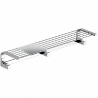 Полочка COLOMBO DESIGN TIME W4275 с крючками с металлической полочкой цвет хром — фото 3, Полки