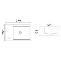 Раковина Azario 37х23,5х12,5 правая, белая арт-AZ4331 — фото 1, Раковины встраиваемые сверху