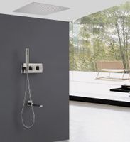 Душевая система ABBER Daheim скрытого монтажа с изливом, термостат, сатин арт-AF8254SP — фото 2, Встраиваемые душевые комплекты