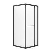 Душевое ограждение Niagara Nova NG-6833-34ВLACK (90х90х195) квадрат,черный матовый,двери раздвижные,стекло прозрачное,1 место NG-6833-34BLACK — фото 1, Квадратные душевые уголки