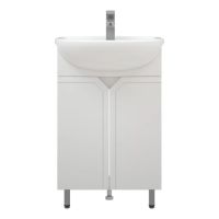 тумба Бета 55 (Уют 55/Универсал исеть 55) 2 двери напольная белая без умывальника MFR80153WT — фото 1, Комоды и тумбы для ванной комнаты