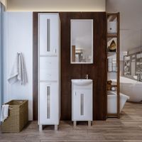 Зеркальный шкаф Бриклаер БАЛИ 40 см правый, лиственница/белый 4627125412134 — фото 3, Шкафы для ванной