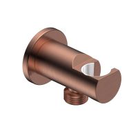 Siena Выход из стены с держателем, медь шлифованная арт-AQM8714BC — фото 1, Шланговые подключения