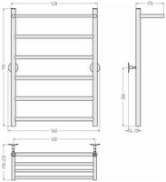 Полотенцесушитель водяной Стилье Универсал-54 800х500 (Полка + 5) П 21 Без покрытия 00654-8050 — фото 3, Водяные полотенцесушители