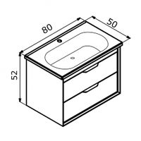 Тумба с раковиной ORKA Clay 80 подвесная, белый матовый 5004382 — фото 2, Тумбы с раковиной