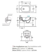 Биде GLOBO GENESIS подвесное с одним отверстием цвет белый арт-GNS09BI — фото 2, Биде подвесные