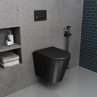 Унитаз подвесной безободковый D&K Venice , черный арт-DT1026025 — фото 2, Подвесные унитазы