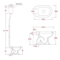 Бачок Artceram Hermitage на высокой трубе цвет белый арт-HEC004 01 00 — фото 2, Комплектующие для туалета
