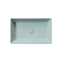 раковина накладная KUBE X 60x37 без перелива голубой матовый арт-945315 — фото 1, Раковины накладные