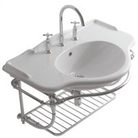 Полочка решетка GLOBO PAESTUM под раковину цвет хром PASC22 — фото 1, Полки для ванной и душа