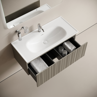 Тумба подвесная SANCOS Code 990х453х400, c одним ящиком оснащенным доводчиками, цвет серая платина , арт. CD100GP — фото 2, Тумбы под раковину