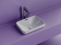 Раковина встраиваемая сверху CERAMICANOVA Element с отверстием слива - перелива прямоугольной формы 460x330x170 мм цвет белый арт. арт-CN6078 — фото 2, Раковины встраиваемые сверху