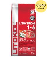 Затирочная смесь Litokol LITOCHROM 1-6 C.640 жёлтая (2 кг) 346540002 — фото 1, Затирка для плитки