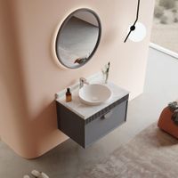 Товар: Тумба с раковиной ORKA Molino 80 подвесная, антрацит матовый, 2 ручки в комплекте золото и хром 5004666 - фото 2 Тумба с раковиной ORKA Molino 80 подвесная, антрацит матовый, 2 ручки в комплекте золото и хром 5004666 — фото 2, Тумбы с раковиной