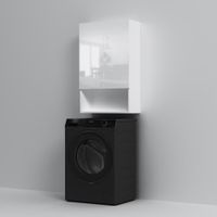 X-Joy, Шкаф навесной с дверками и открытой полкой, 60 см, белый глянец арт-M85CHX06021WG — фото 4, Шкафы для ванной