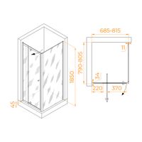 Душевой уголок RGW PA-44B (PA-02B + Z-050-1B) 700x800 41084478-014 — фото 1, Душевые уголки