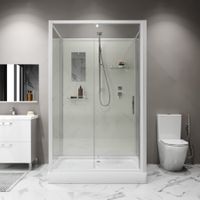 Душевая кабина Niagara Standart (100х80х200) прямоугольник,поддон 15см,распашная,проф.белый,без крыши,3 места арт-ST100/80/15Q/BK — фото 5, Душевые кабины