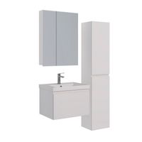 Тумба Lemark VEON MINI 60 см под 1 раковину, подвесная,1 ящик, цвет корпуса, фасада: Белый глянец арт-LM02VM60T — фото 5, Тумбы под раковину