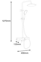 Душевая система AZARIO с поворотным изливом, с термостатом, хром/белый арт-AZ-821 — фото 6, Душевые стойки