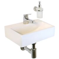 Раковина маленькая GS, 36,5x25x10,5 cm, белая керамика арт-32576 — фото 5, Раковины подвесные