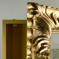 BELLA Витрина подвесная, стекл.дверь DX L58,5xh99xP25 cm, стекло матвое с декором, золото 21253 — фото 5, Шкафы для ванной