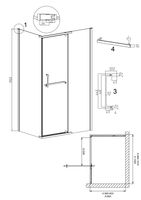 Душевое ограждение Grossman Pragma 100.K33.03.100.10.00- 200.K33.03.90.10.00 (100х90х195) распашная,хром,стекло прозрачное,2 места арт-120.K33.03.1090.10.00 — фото 10, Прямоугольные душевые уголки