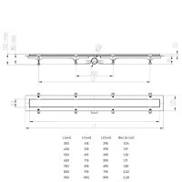 Душевой лоток AZARIO D50 Klasik 850 мм, боковой слив, пластиковый, с черной решеткой арт-AZ-CH 850/50 KC — фото 3, Трапы для душа