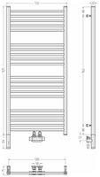 Полотенцесушитель комбинированный Сунержа Богема EU50+ 3.0 прямая 1200х500 Без покрытия 00-0720-1250 — фото 3, Электрические полотенцесушители