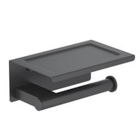 Бумагодержатель с полкой для телефона Timo Luiro 18543/03 черный — фото 1, Держатели туалетной бумаги