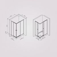 Душевое ограждение X-Joy Square Slide 120х80, черный, прозрачное арт-W94G-403-12080-BT — фото 8, Прямоугольные душевые уголки