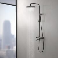 Душевая система с термостатом Timo Saona SX-2380/18 черное золото — фото 3, Душевые системы