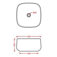 Раковина Artceram Cognac Quadro накладная без отверстий saniglaze цвет белый арт-COL006 01 34 — фото 2, Раковины накладные